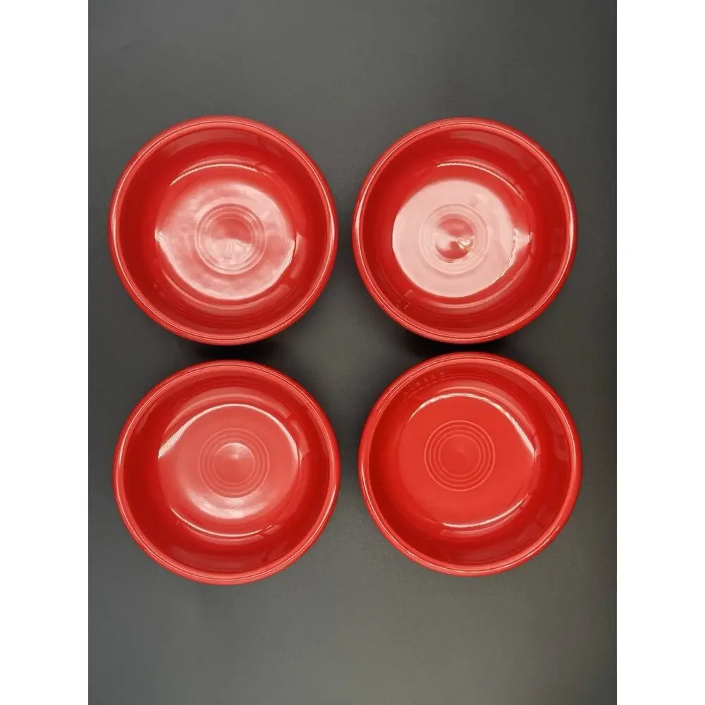Fiesta Scarlet Classic Rim Small Bowls Set of 4 HLC USA 5 5/8”